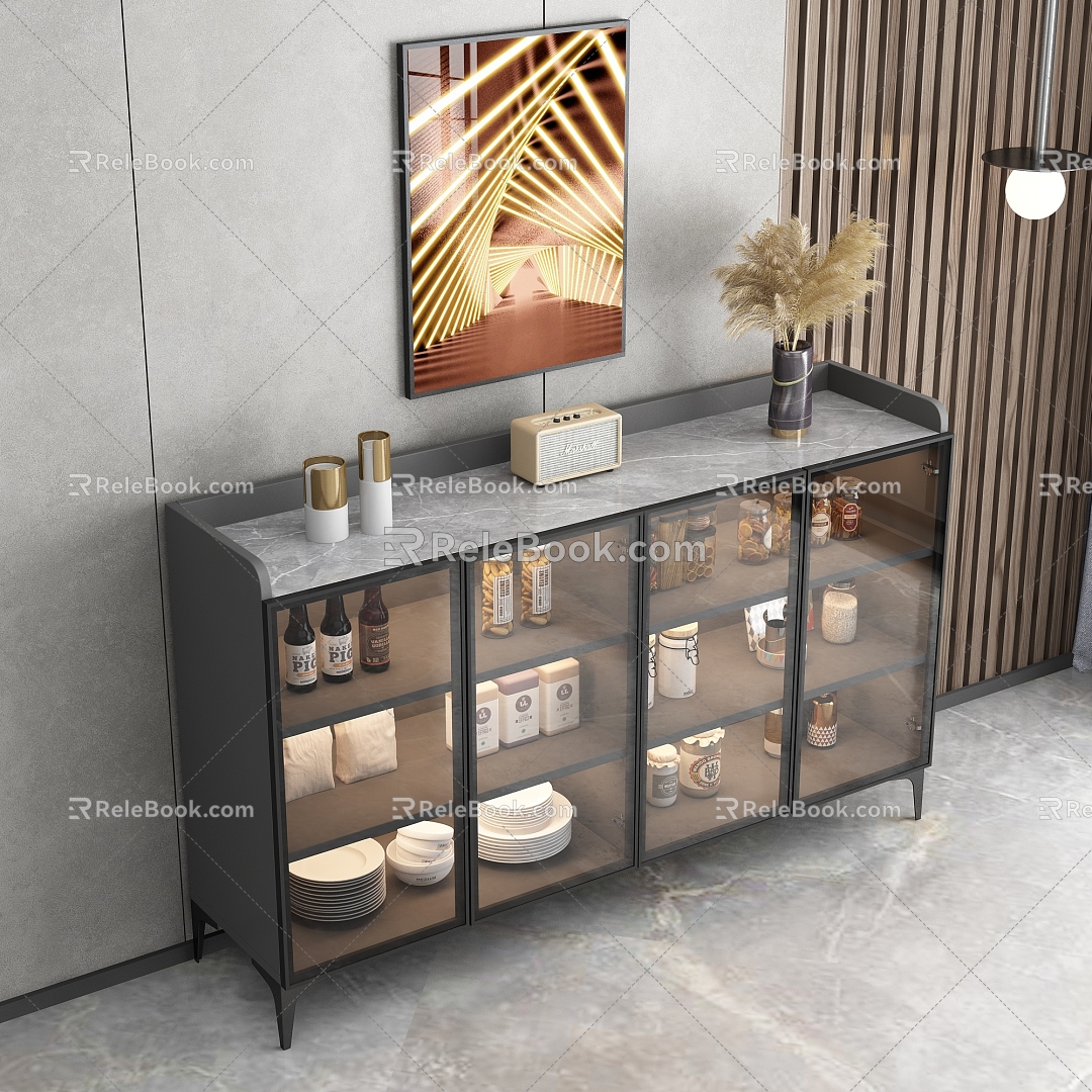 Light Luxury Sideboard Decorative Cabinet Decoration Tableware Kitchen Supplies model