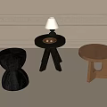 Modern Side Table Corner Table Stool Table Lamp 3d model