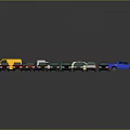 Colorful Cars In Assorted Colors And Different Models Arranged Together