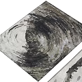 Square Area Rug With Abstract Swirl Pattern In Gray Black Tones For Modern Home Decor