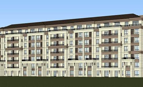 French multi-storey residence 3d model