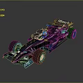 Dark Blue Williams Formula 1 Car with Driver Helmet and Rexona AT&T Logos
