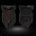 Medieval Metal Shields With Intricate Hexagonal Grid And Riveted Design Details