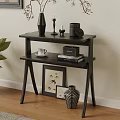 Modern Wooden Side Table With Books Lamp Coffee Pot And Wicker Basket