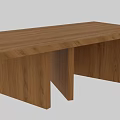 Minimalist Wooden Dining Table With Sturdy Block Legs And Modern Design