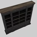Black Wooden Cabinet with Multiple Shelves and Drawers Classic Design for Living Room