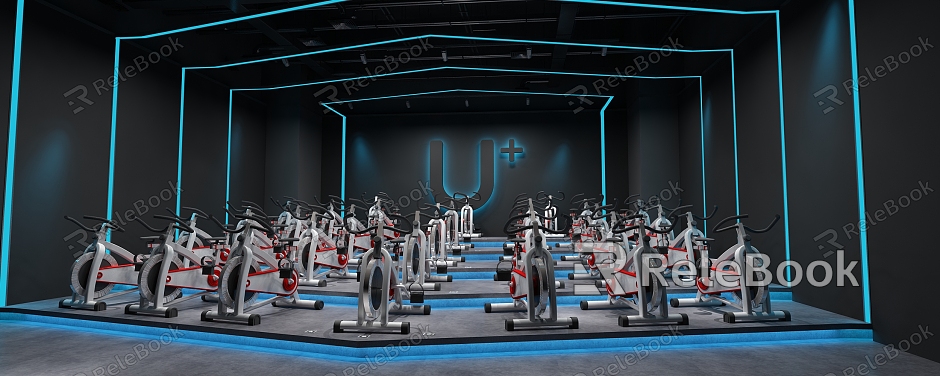 Modern Spinning Room Gym Spinning model