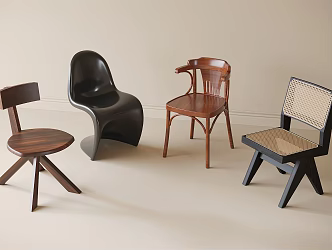 Modern Single Chair Dining Chair Tea Chair Book Chair 3d model