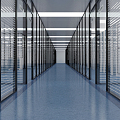 Modern Corridor Glass Partition Corridor 3d model