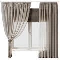 Modern Curtain Window Screen 3d model