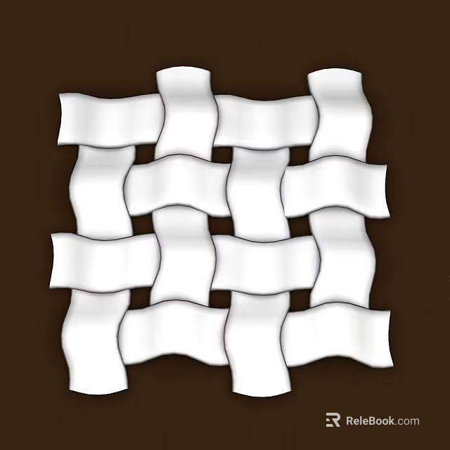 Intricate White Woven Texture Pattern On Brown Background Design Element 3d model 