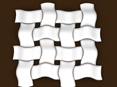Intricate White Woven Texture Pattern On Brown Background Design Element 3d model