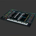 Korg Music Synthesizer Workstation With Keyboard Touch Screen And Control Knobs Buttons 3d model