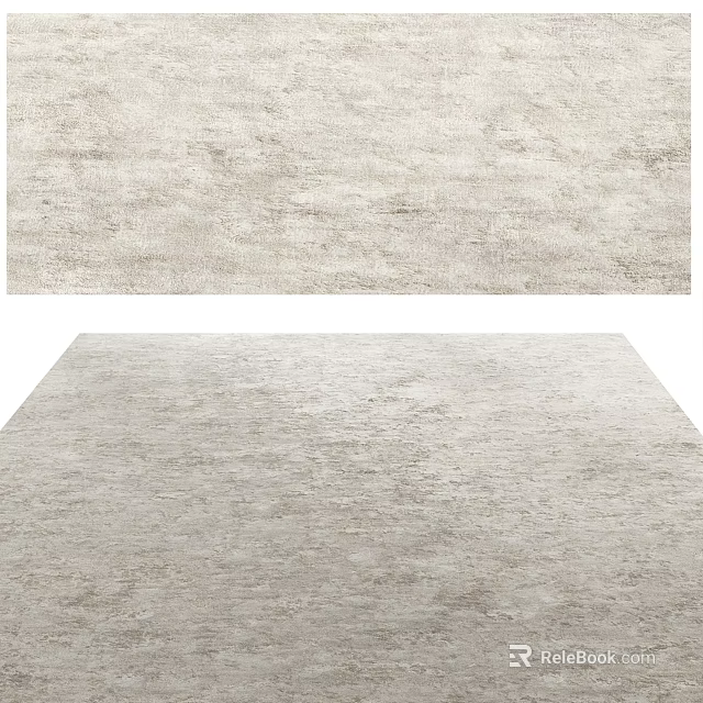 Square Rug With Light Gray Color And Natural Texture For Modern Home Decor 3d model 