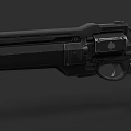 Black Modern Revolver With Metallic Body Detailed Chamber And Ergonomic Grip