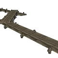 Scenic Road Facilities Featuring Wooden Boardwalk Over Water Area with Grassland and Trees