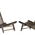 Modern Leisure Chairs Set of Two With Wooden Frame And Leather Seats