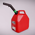 Red Jerry Can With Black Spout Green Cap And Handle For Fuel Storage
