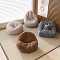 Lazy Sofa Bean Bag Leisure Lazy Sofa Decorative Painting Grille Background Wall 3d model