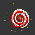 Delicious Cupcake With Red And White Cream Cherry On Top Surrounded By Yellow Star Decorations