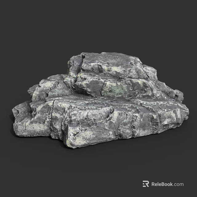 Natural Gray Stone Rock with Rough Surface Texture for Garden Decoration Projects 3d model 