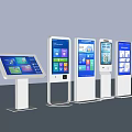 Commercial Self Service Touch Terminals With Interactive Screens Modern Design And Multiple Styles 3d model