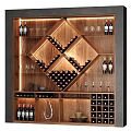 Modern Wine Cabinet with Wine Bottles Storage Glasses Display and Lighting Design