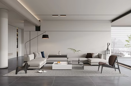 modern living room 3d model