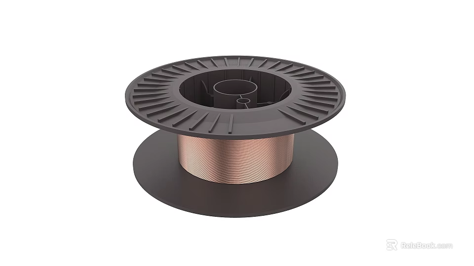 Sturdy Spool Component With Radial Top Design And Copper Wire Wound For 3D Printing 3d model