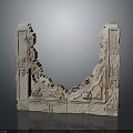 Traditional Chinese Stone Carving Architectural Component With Intricate Decorative Patterns And Corner Design