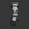 Tactical Combat Weapon Mechanical Glove With Advanced Grey White Tech Structure Design