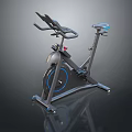 Modern Exercise Bike With Blue Accents Sturdy Frame And Comfortable Seat