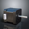 Industrial Stepper Motor Device With Black Casing Metal Shaft And Terminal Block