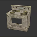 Silver Electric Oven Stove With Four Burners For Home Kitchen Appliances