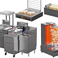 Commercial Stainless Steel Kitchen Appliances With Grill Fryer And Doner Kebab Machine