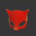 Red Cat Shaped Mask With Stylish Design For Daily Life And Decoration