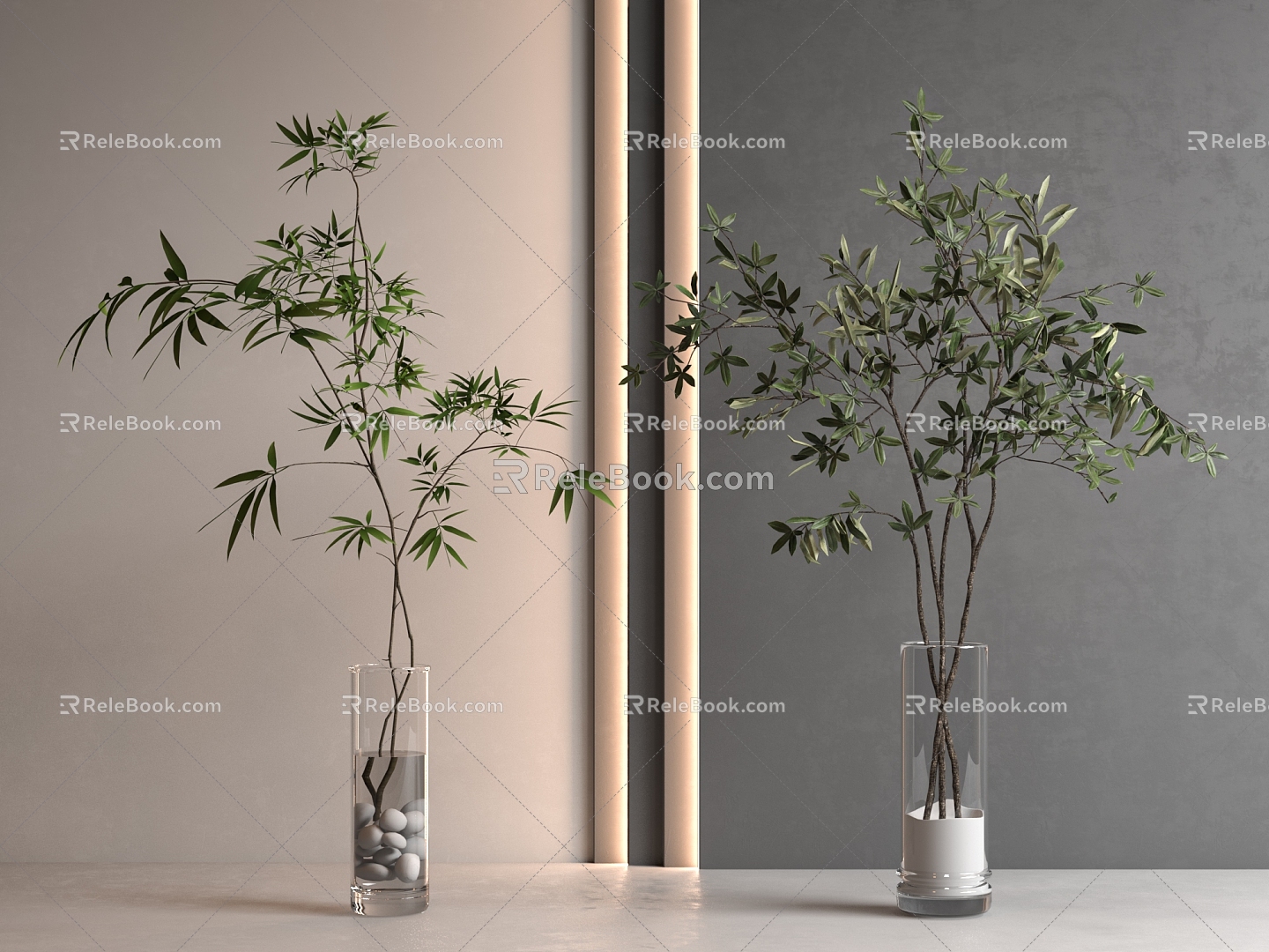 green plant potted floor plant 3d model