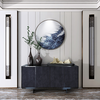 New Chinese-style Entrance Cabinet 3d model