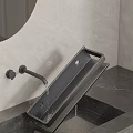 Wall Mounted Metal Shelf With Wavy Design For Bathroom Toiletries Storage
