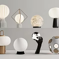 Table lamp spherical table lamp combination 3d model