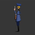 Game and Movie Character Postman in Blue Uniform Holding Letter and Brown Bag 3D Design