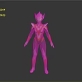 Futuristic Humanoid Character In Sleek Silver Orange Armor With Glowing Head