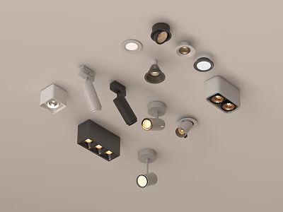 Downlights and Spotlights with Various Modern Designs for Indoor Ceiling Lighting 3d model