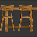 Rustic Wooden Dining Table And Chairs Set With Simple Design For Home Interior