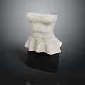 White Lace Peplum Top With Ruffled Hem And Elegant Fashion Design
