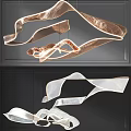 Modern Irregular Pendant Lights With Streamlined Flowing Curves And Metallic White Finishes