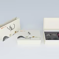 Chinese Style Decorative Ornament Set With Landscape Painting Packaging Box And Red Black Accessories