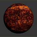 Glowing Red Orange Sphere With Lava Like Texture And Shiny Reflective Surface 3d model