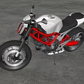 Black Red Sporty Naked Motorcycle With Modern Design In Concrete Room