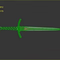 Ornate Sword With Twisted Black Silver Hilt Blue Gem Purple Crossguard And Intricate Engraved Blade